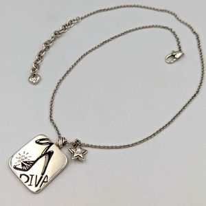 Beautiful Silver tone Diva Brighton Necklace